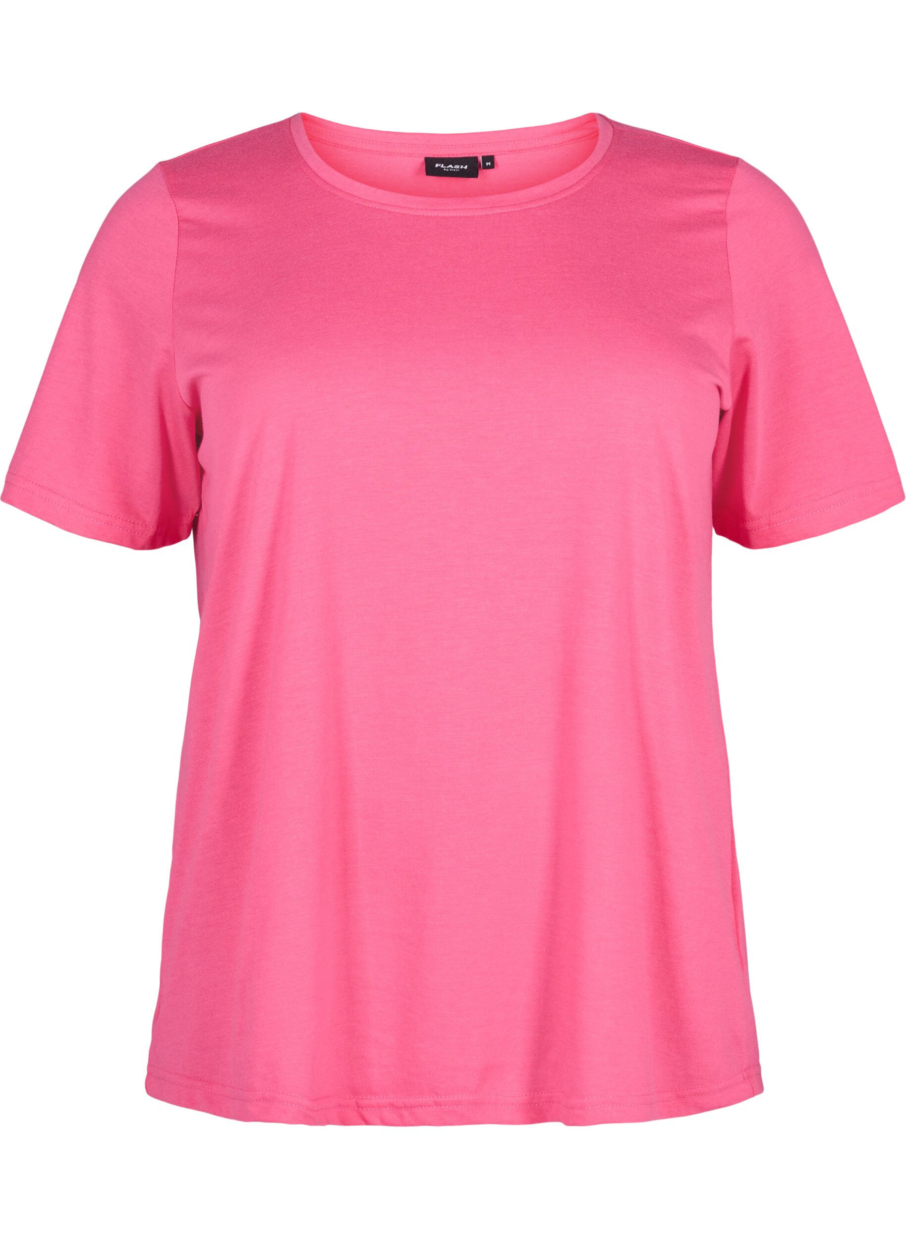 Zizzi FLASH - T-shirt &agrave; col rond, Hot Pink, Packshot image number 0