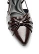 Slingback avec n&oelig;ud et aspect verni, Marron, Packshot image number 3