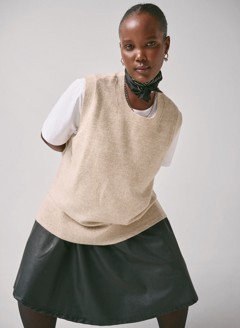 Gilet en tricot avec bord côtelé, Pumice Stone Mel., Image image number 0