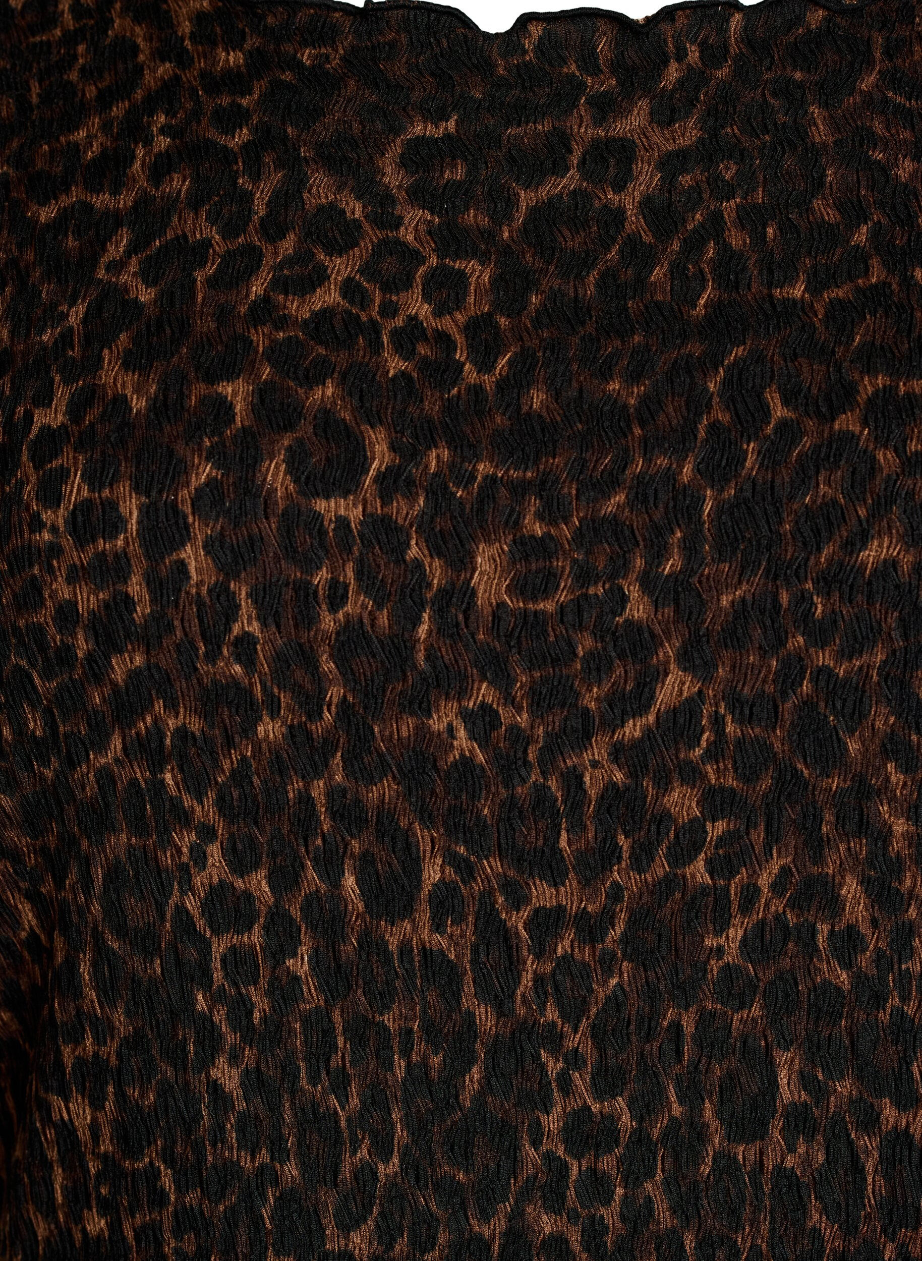 Zizzi Robe midi textur&eacute;e &agrave; manches courtes, Marron, Packshot image number 2