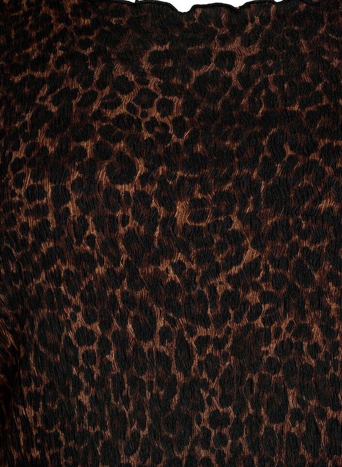 Robe midi textur&eacute;e &agrave; manches courtes, Marron, Packshot image number 2