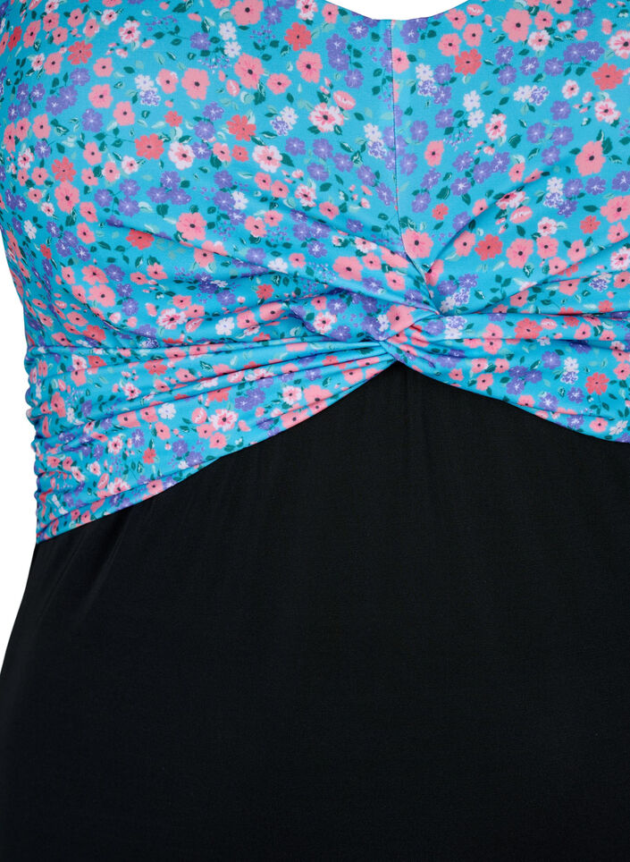 Badeanzug mit Bügel und verstellbaren Trägern, Black Ditsy Print, Packshot image number 2