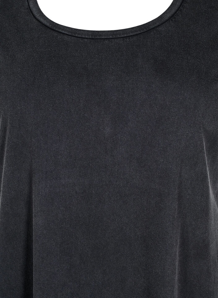 Kurzes Kleid in A-Linie mit gewaschenem Look, Grau, Packshot image number 2