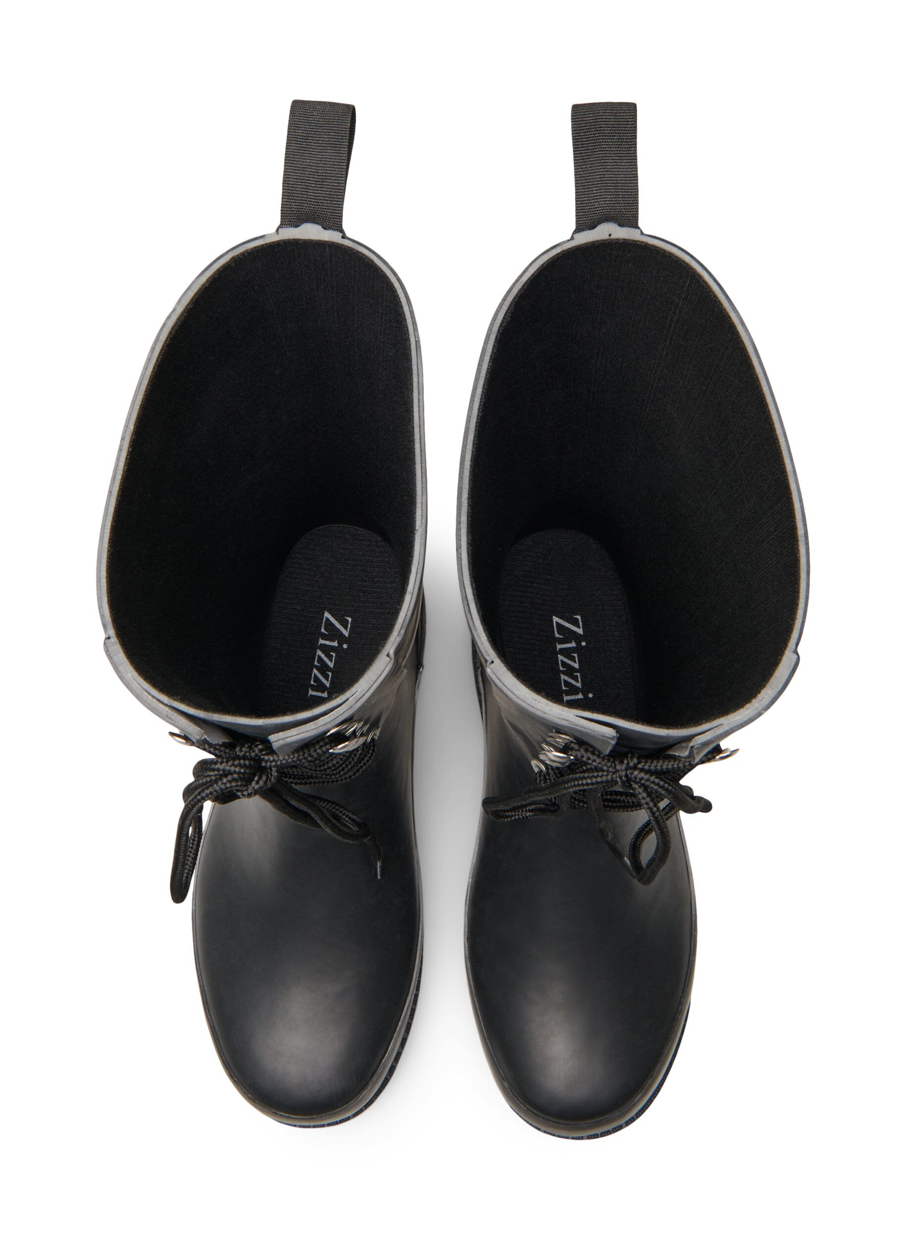 Zizzi Gummistiefel mit breiter Passform sowie Schn&uuml;rsenkel, Black, Packshot image number 3