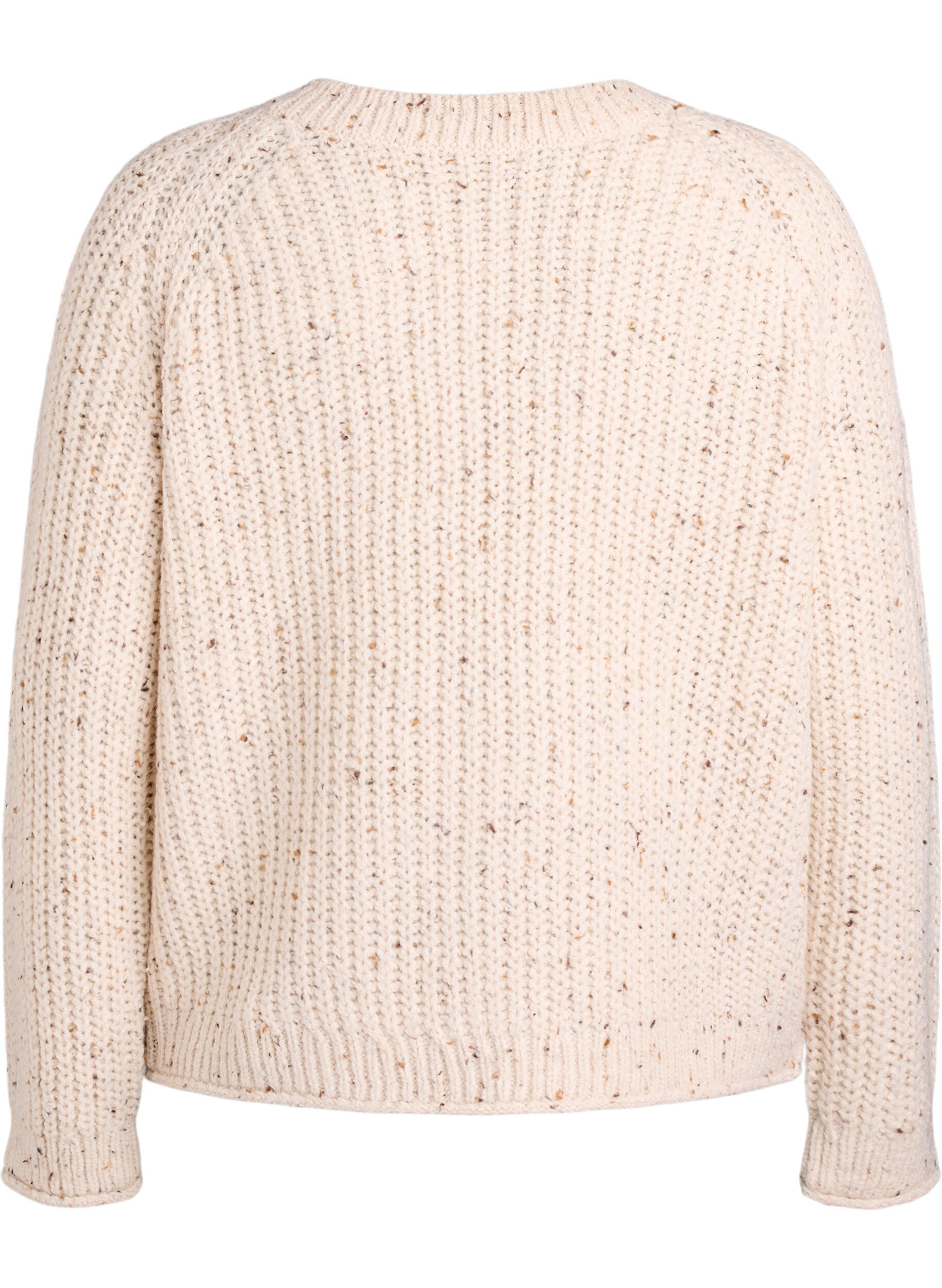 Zizzi Strickpullover mit Raglan&auml;rmeln, Beige, Packshot image number 1