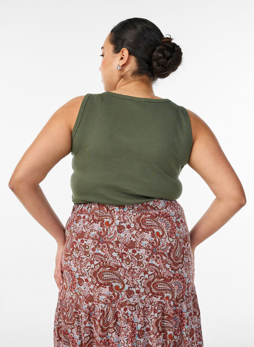 Haut ajust&eacute; avec motif, Vert, Model image number 2