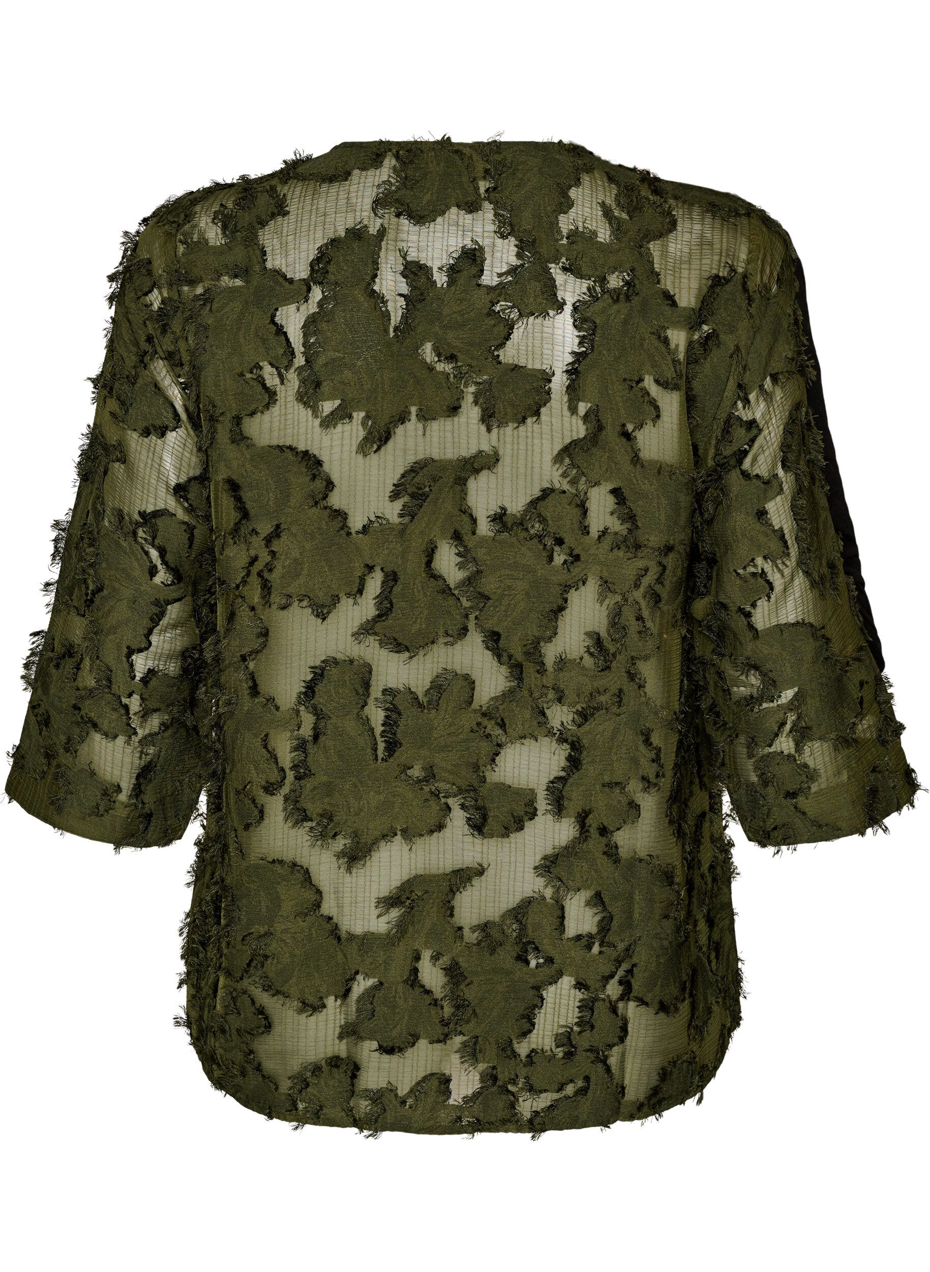 ZizziBluse mit ausgefransten F&auml;den und Struktur, Gr&uuml;n, Packshot image number 1