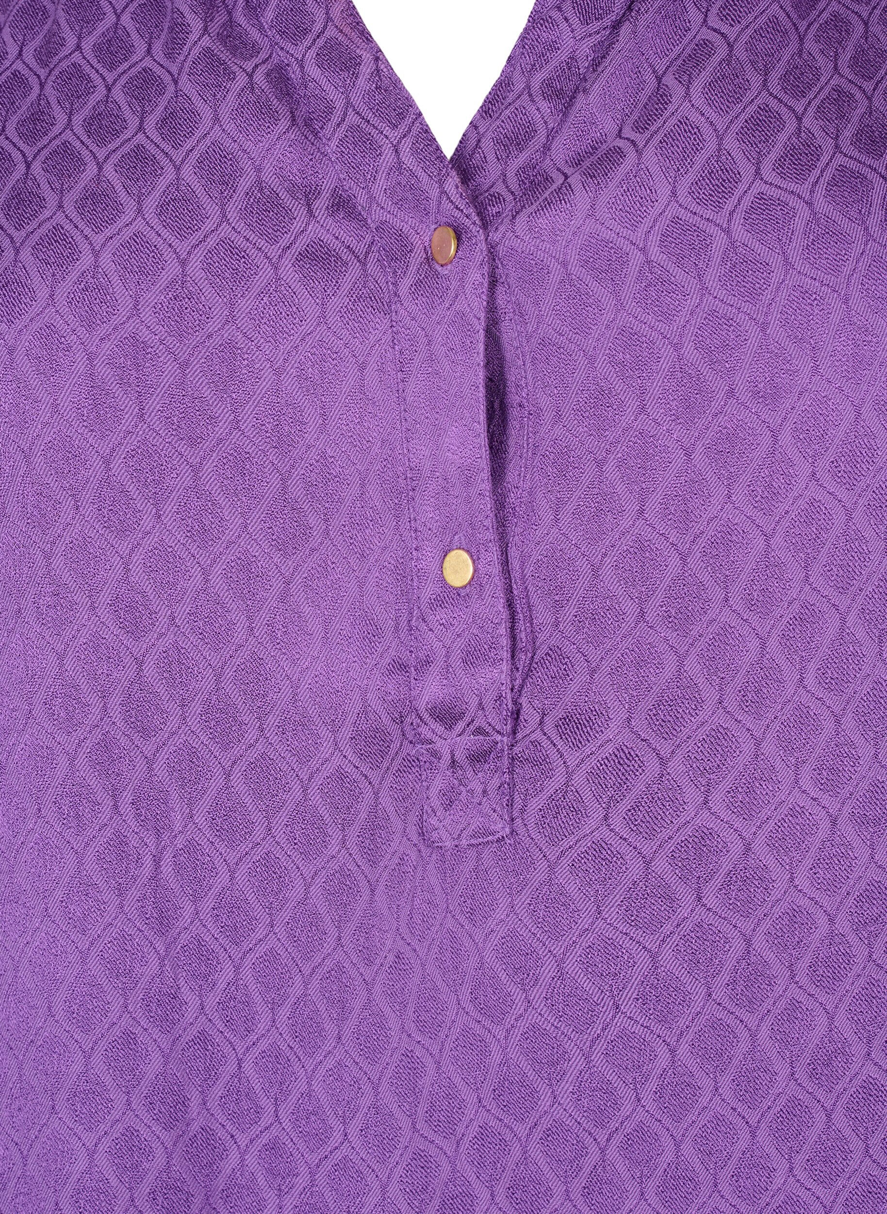 Zizzi Tunique en viscose &agrave; motif ton sur ton, Lavender Violet, Packshot image number 2