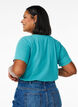 Einfarbiges Basic-T-Shirt aus Baumwolle, Blau, Model image number 2