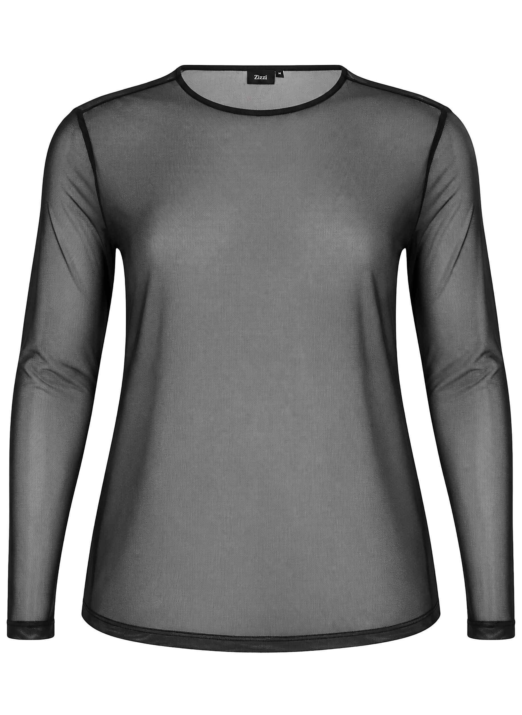 Meshbluse mit langen &Auml;rmeln
