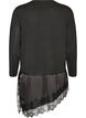 Strickbluse mit Lageneffekt und Spitzenbesatz, Schwarz, Packshot image number 1