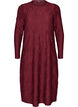 Robe midi &agrave; texture ondul&eacute;e et manches longues, Bordeaux, Packshot image number 0