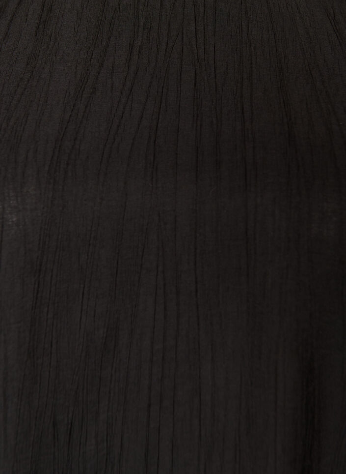 Robe courte en viscose avec manches ballon, Noir, Packshot image number 2