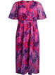 Robe longue en chiffon imprim&eacute; floral et manches courtes, Rouge, Packshot image number 0
