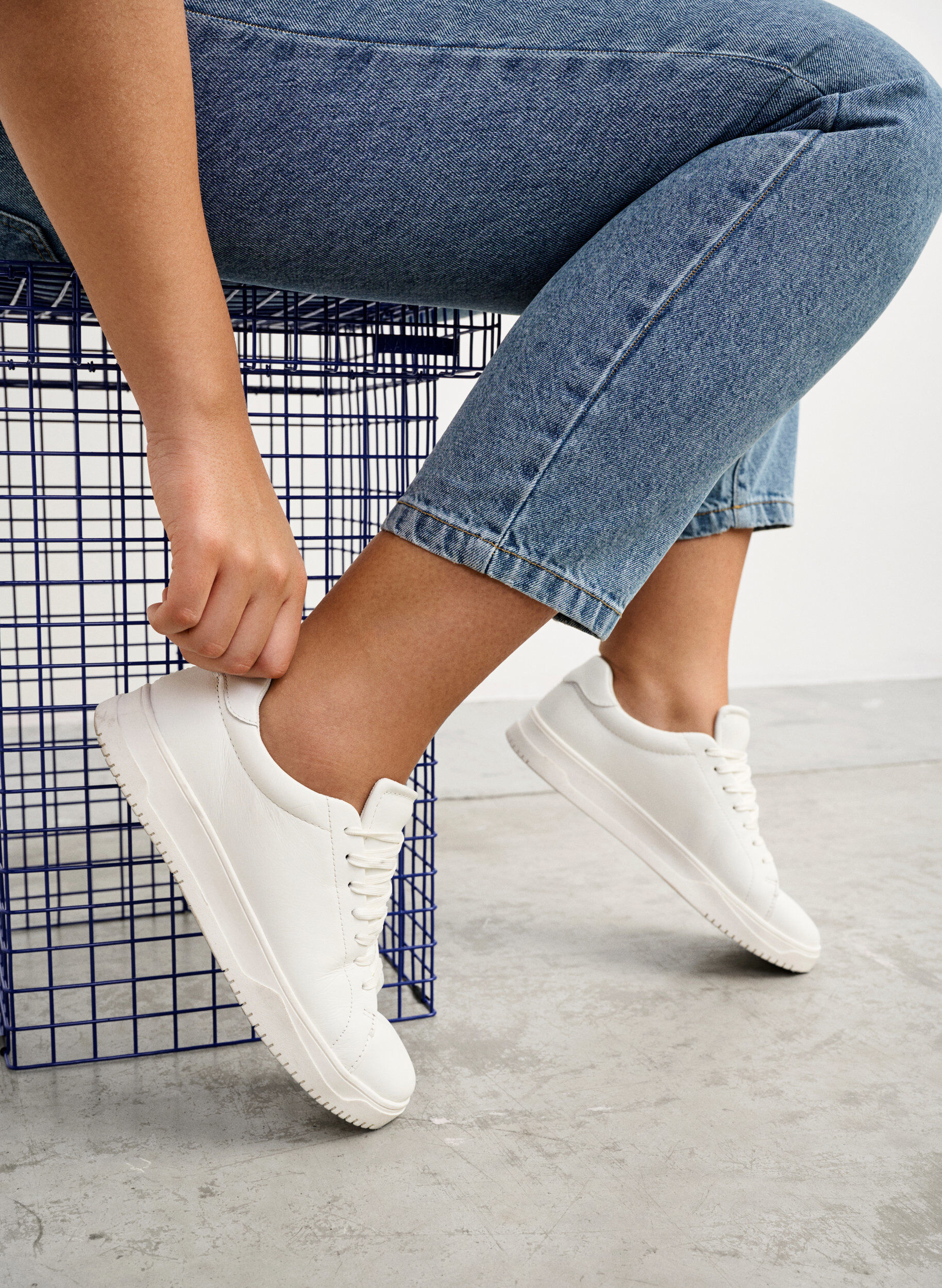 Zizzi Baskets larges en cuir, White, Image image number 1