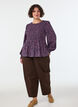 Blouse avec haut smock&eacute; et imprim&eacute; fleuri, Bleu, Model image number 0