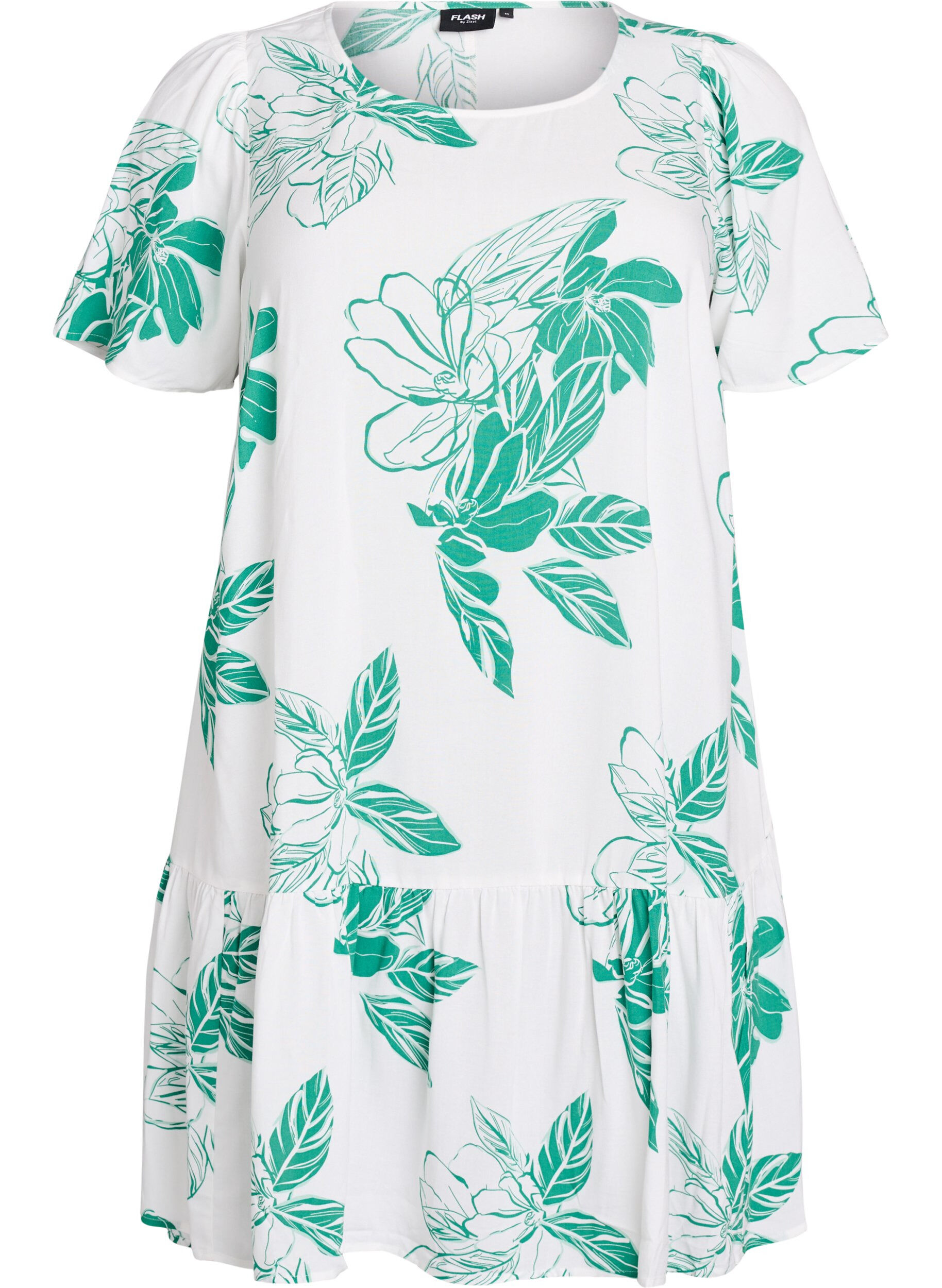 Zizzi FLASH - Robe en viscose avec d&eacute;coupe, Vert, Packshot image number 0