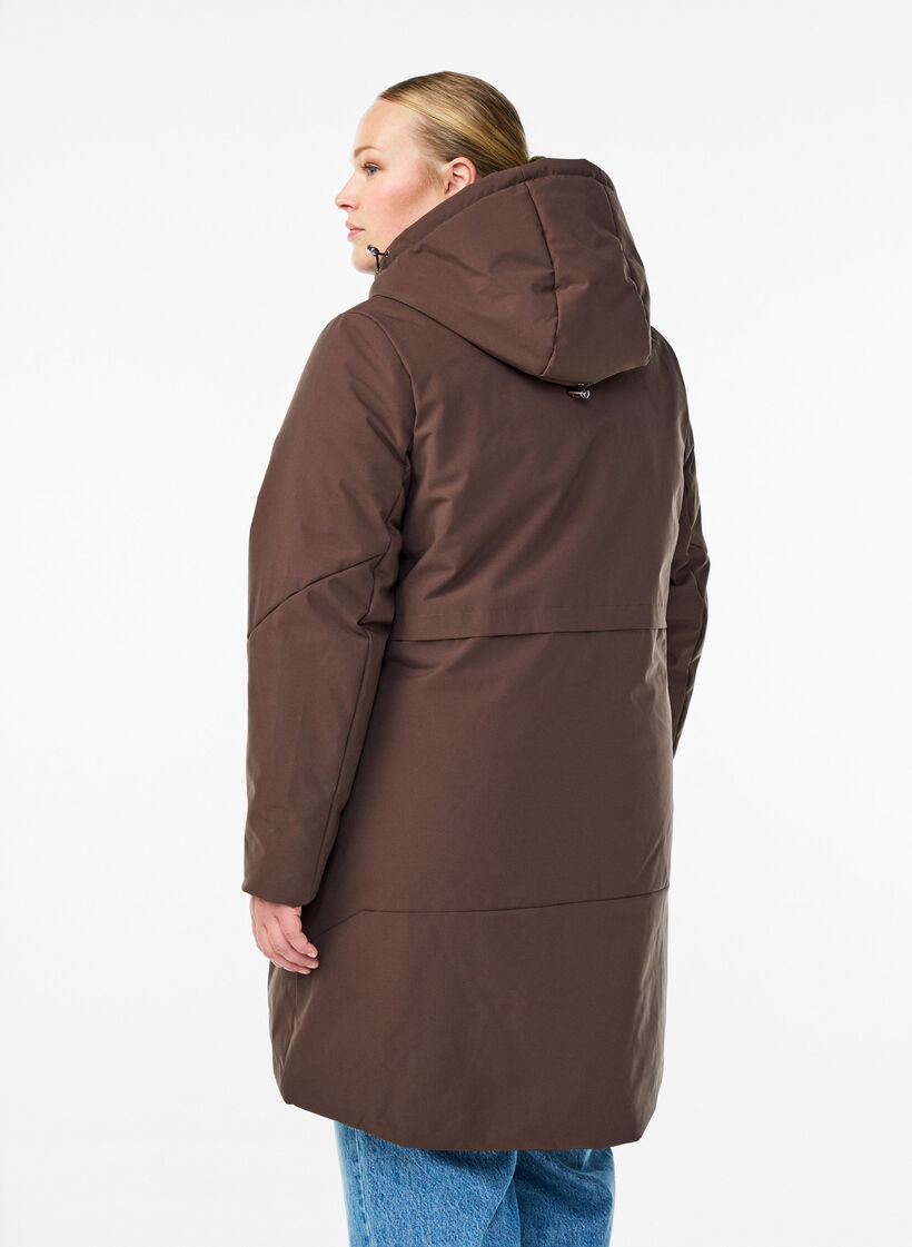 Veste d'hiver avec taille ajustable, Marron, Model image number 1