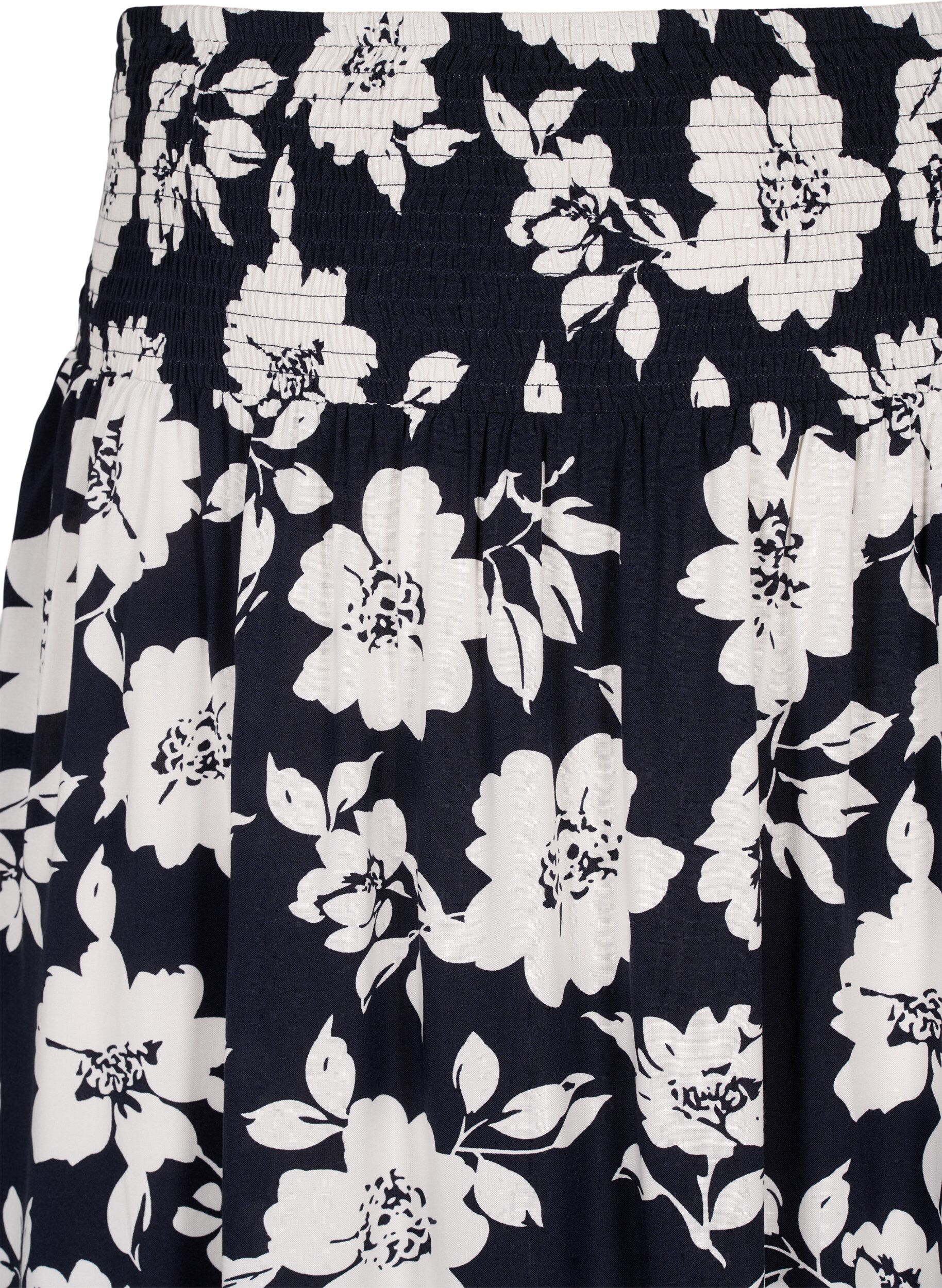 Zizzi FLASH - Jupe longue en viscose avec smocks, Bleu, Packshot image number 2
