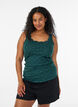 Top avec imprim&eacute; et bord en dentelle, Vert fonc&eacute;, Model image number 0