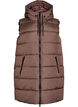 Langer Weste mit Kapuze und Taschen, Braun, Packshot image number 0