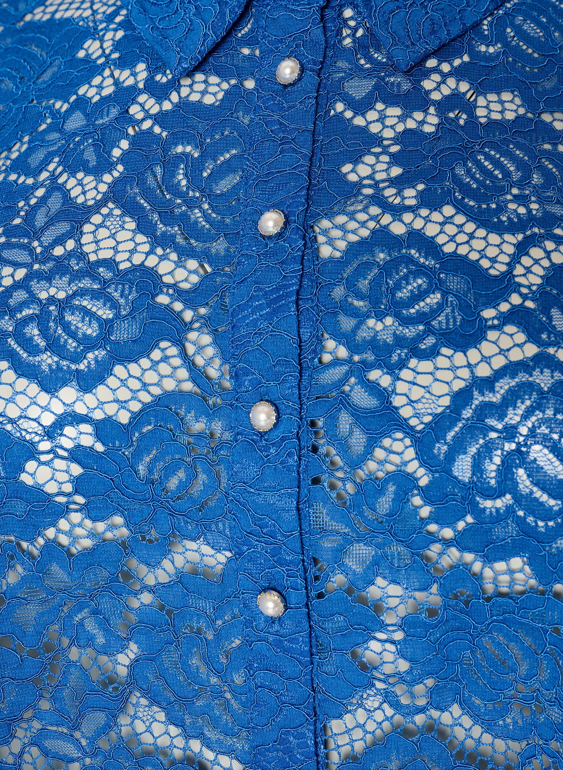 ZizziChemise en dentelle avec boutons nacr&eacute;s, Bleu, Packshot image number 2