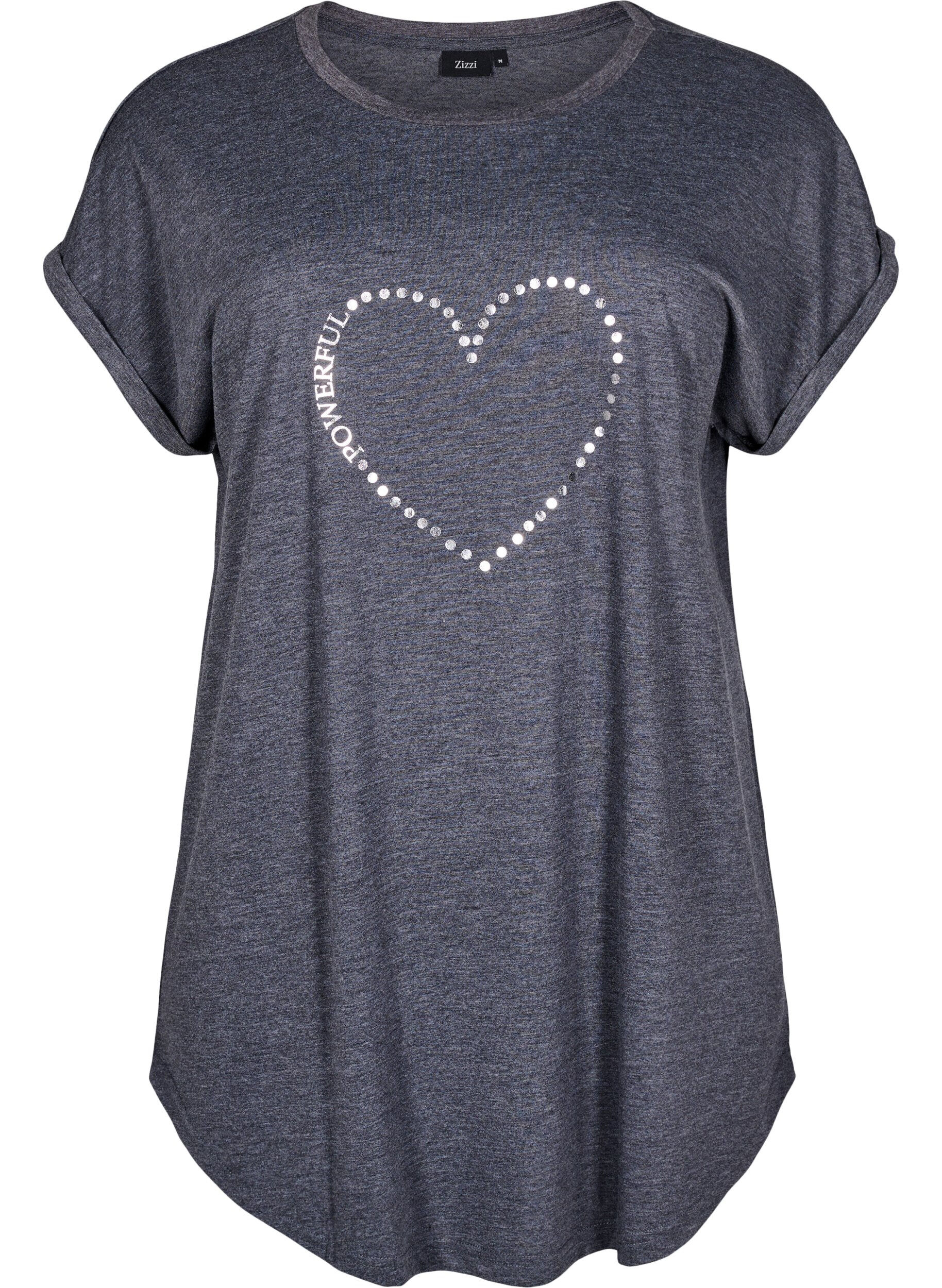 Zizzi Chemise de nuit &agrave; manches courtes avec imprim&eacute; de texte, , Packshot image number 0