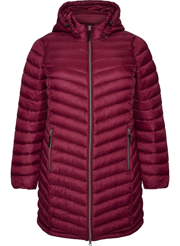 Leichte Jacke mit Taschen und abnehmbarer Kapuze, Rot, Packshot image number 0