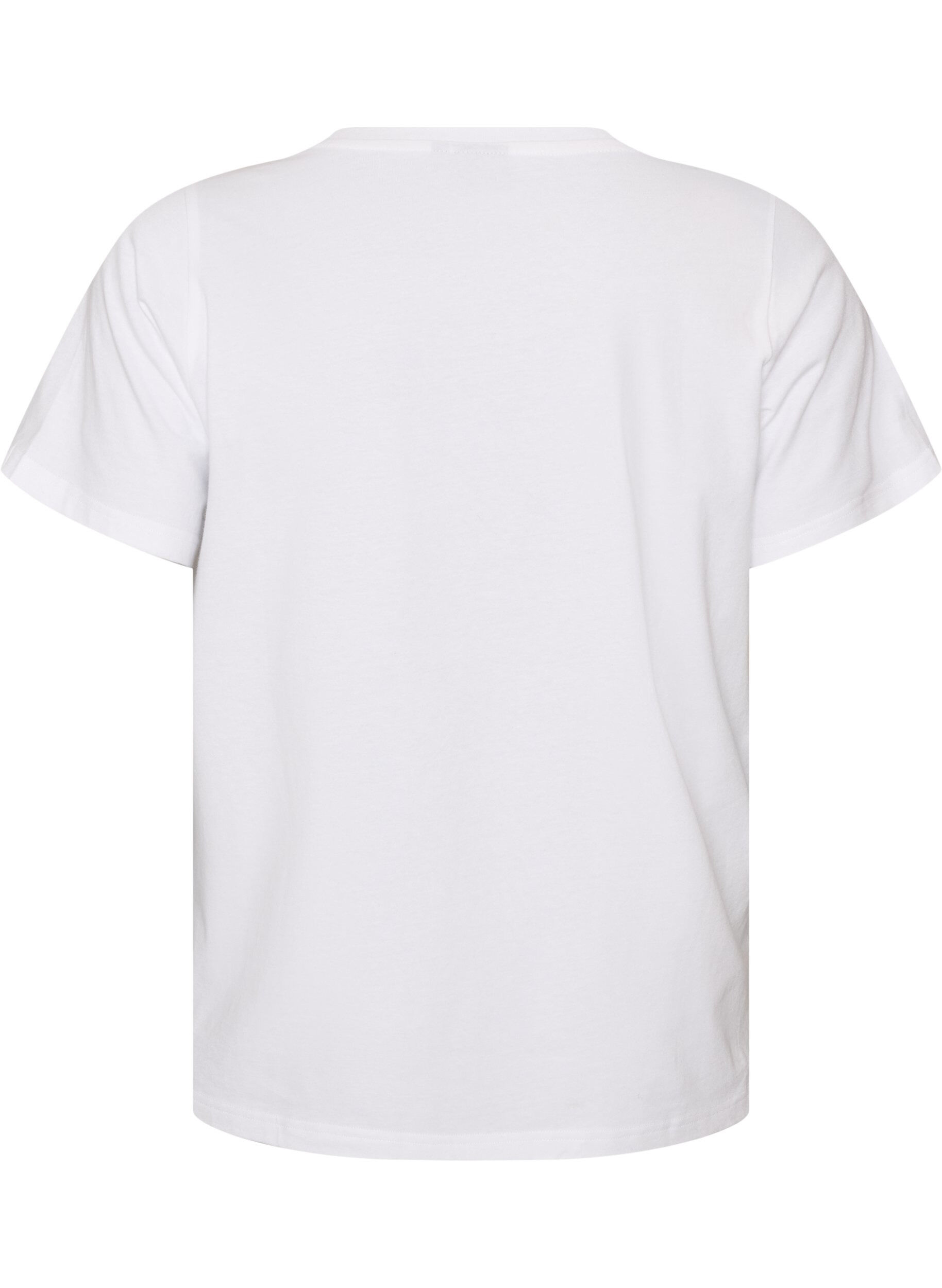 ZizziT-shirt en coton bio avec motif ourson, Blanc, Packshot image number 1