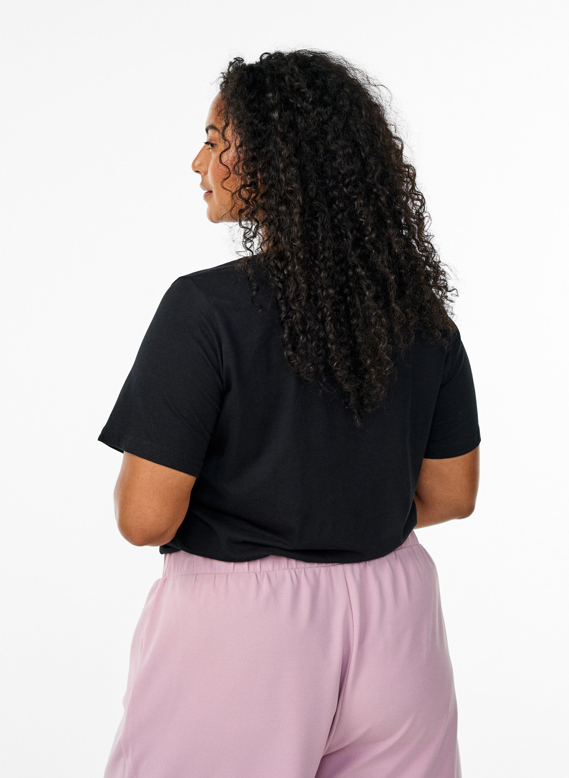 Zizzi FLASH - T-shirt avec motif, Noir, Model image number 2