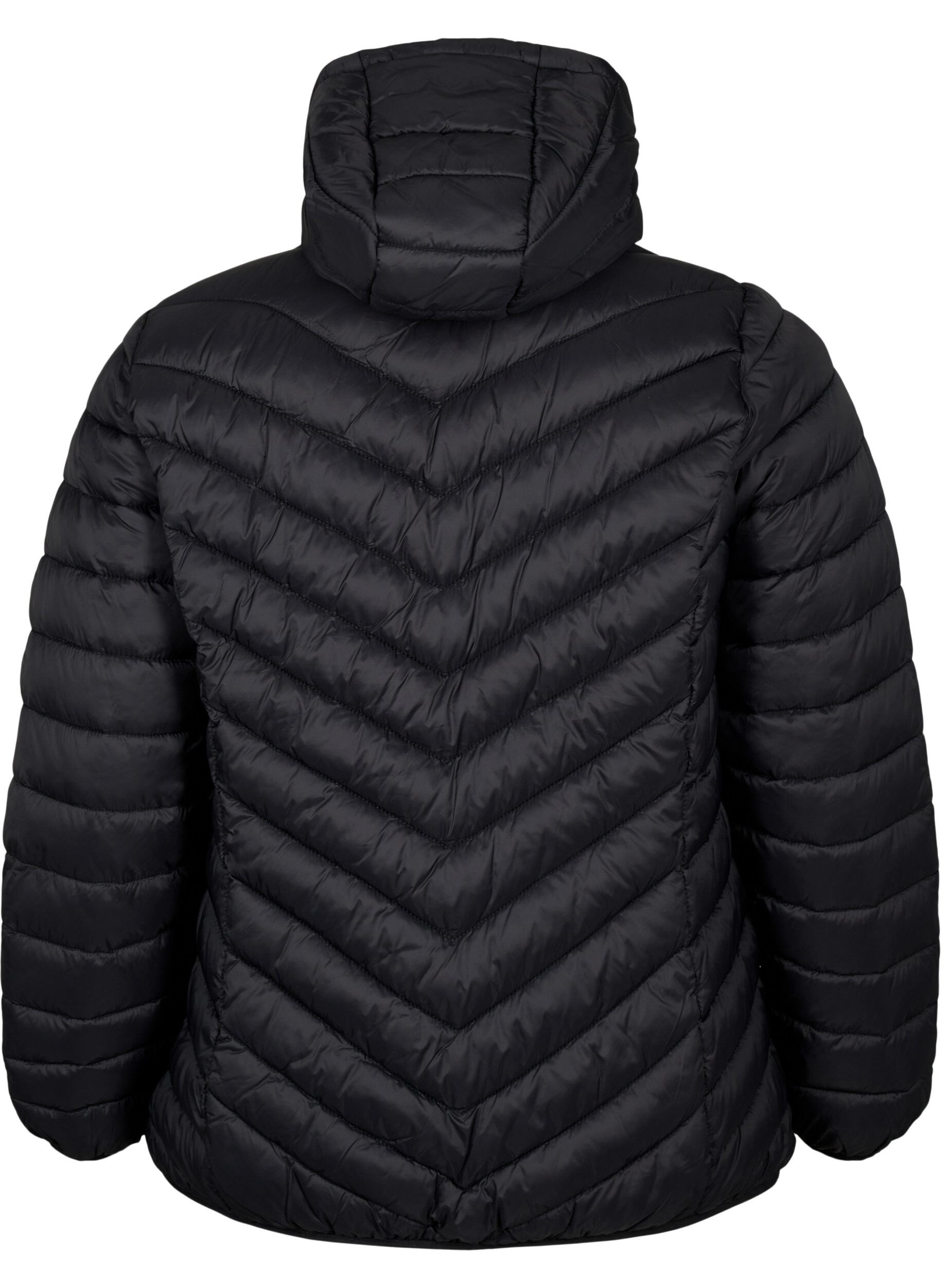 Zizzi Leichte Steppjacke mit Kapuze, Schwarz, Packshot image number 1