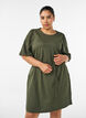 Robe en coton avec manches en broderie anglaise et ceinture &agrave; nouer, Vert, Model image number 0