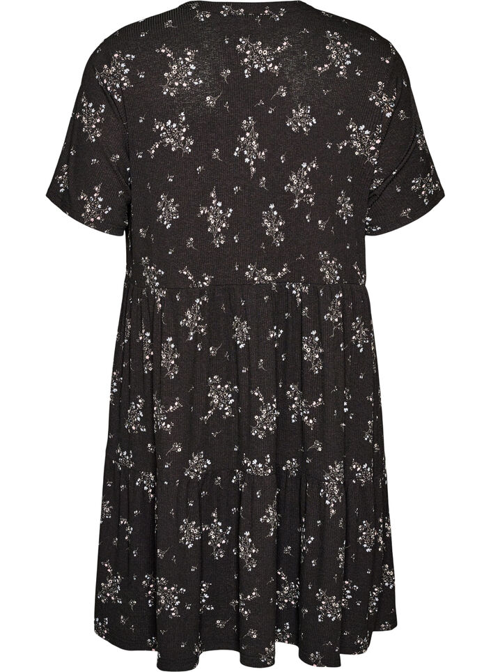 Robe &agrave; motifs avec empi&egrave;cements, Noir, Packshot image number 1