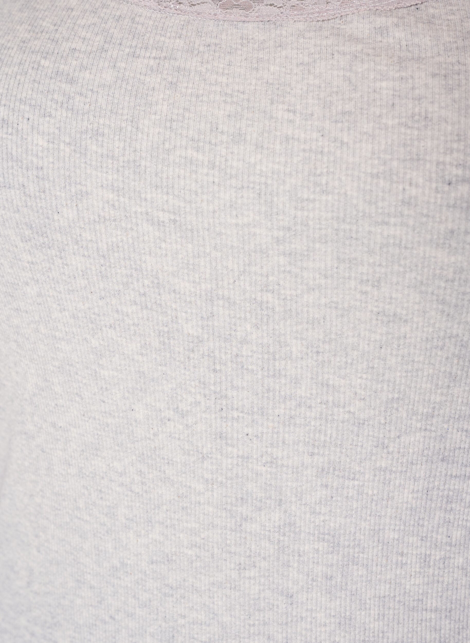 ZizziTop c&ocirc;tel&eacute; avec dentelle, Gris clair, Packshot image number 2