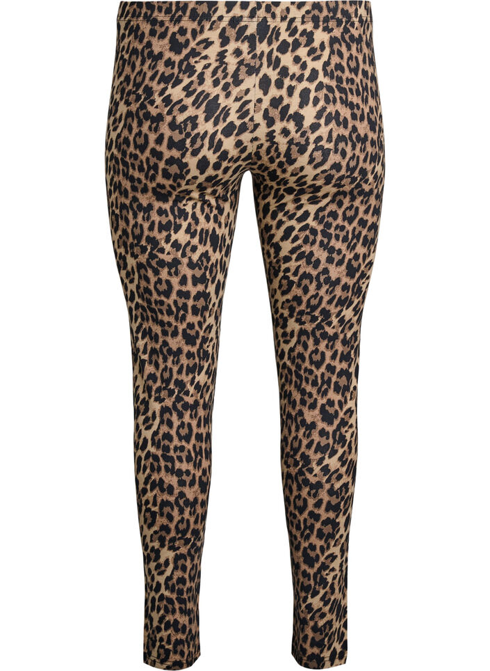 Viskose Leggings mit Leopardendruck, Braun, Packshot image number 1