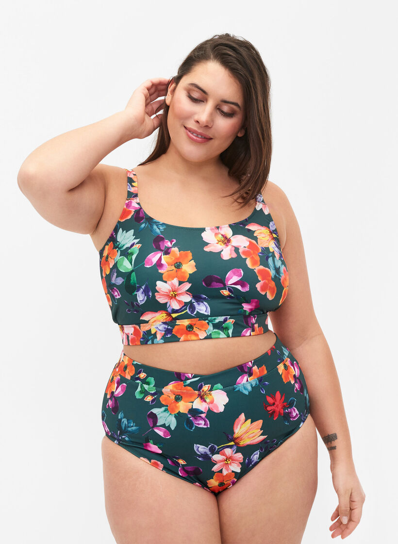 Bas de bikini avec imprimé et taille haute, Meave Print, Model image number 0