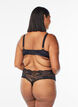 2er-Pack Tanga mit breitem Spitzenrand, Schwarz, Model image number 1