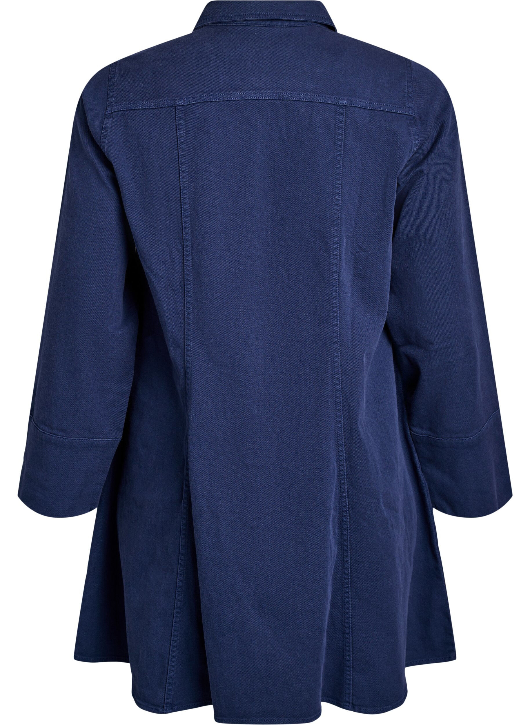 Zizzi Robe courte en twill avec fermeture &eacute;clair, Bleu, Packshot image number 1