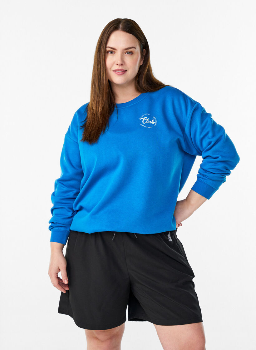 Sweatshirt avec motif &agrave; l'avant, Bleu, Model image number 0