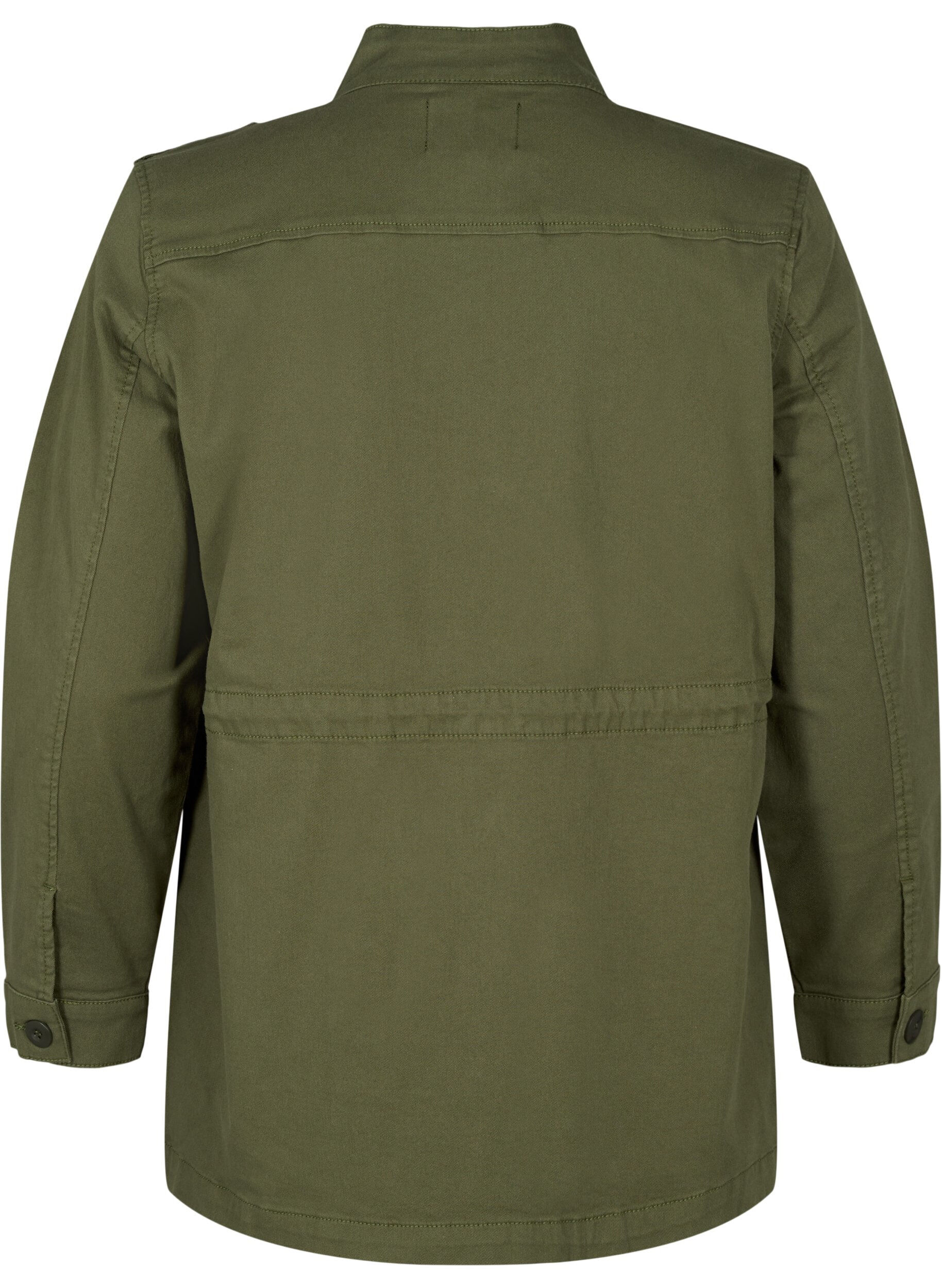 Zizzi Jacke aus Canvas mit Taschen, Thyme, Packshot image number 1