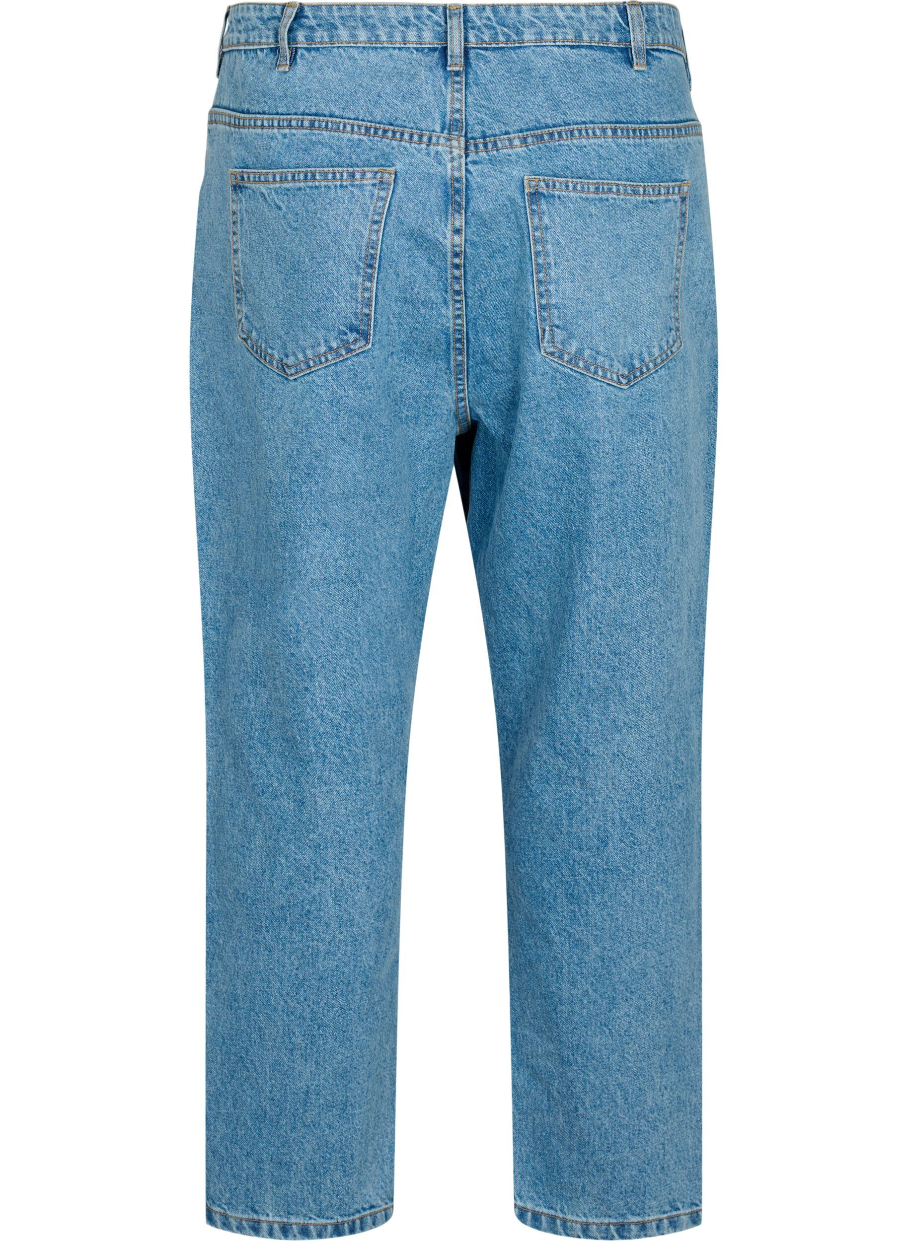 Zizzi Cropped Mille Jeans mit hoher Taille, Light blue denim, Packshot image number 1