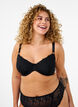 Soutien-gorge couvrant en mesh avec motif brodé, Noir, Model image number 0