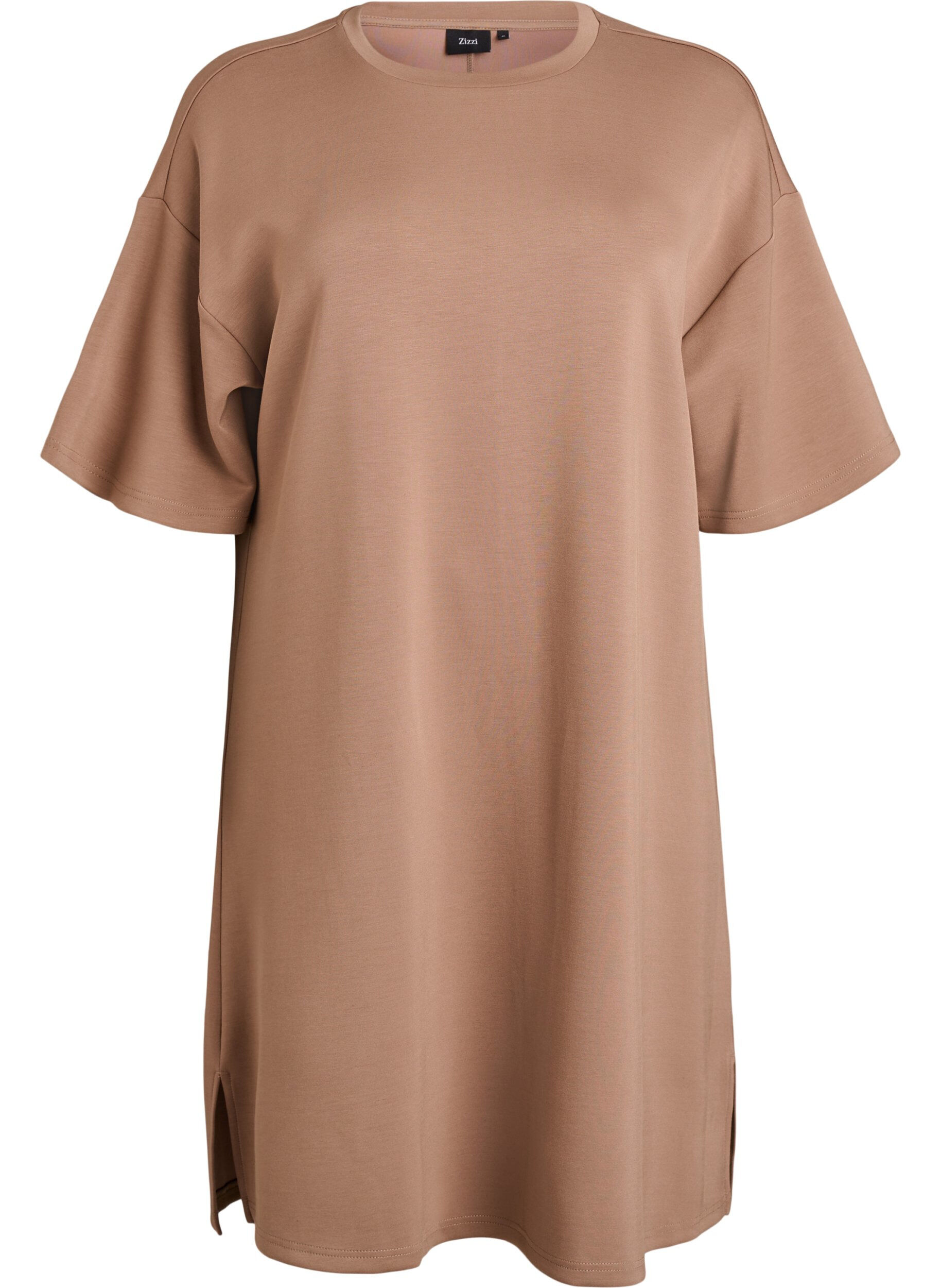 T-Shirt-Kleid aus Jersey mit Seitenschlitzen