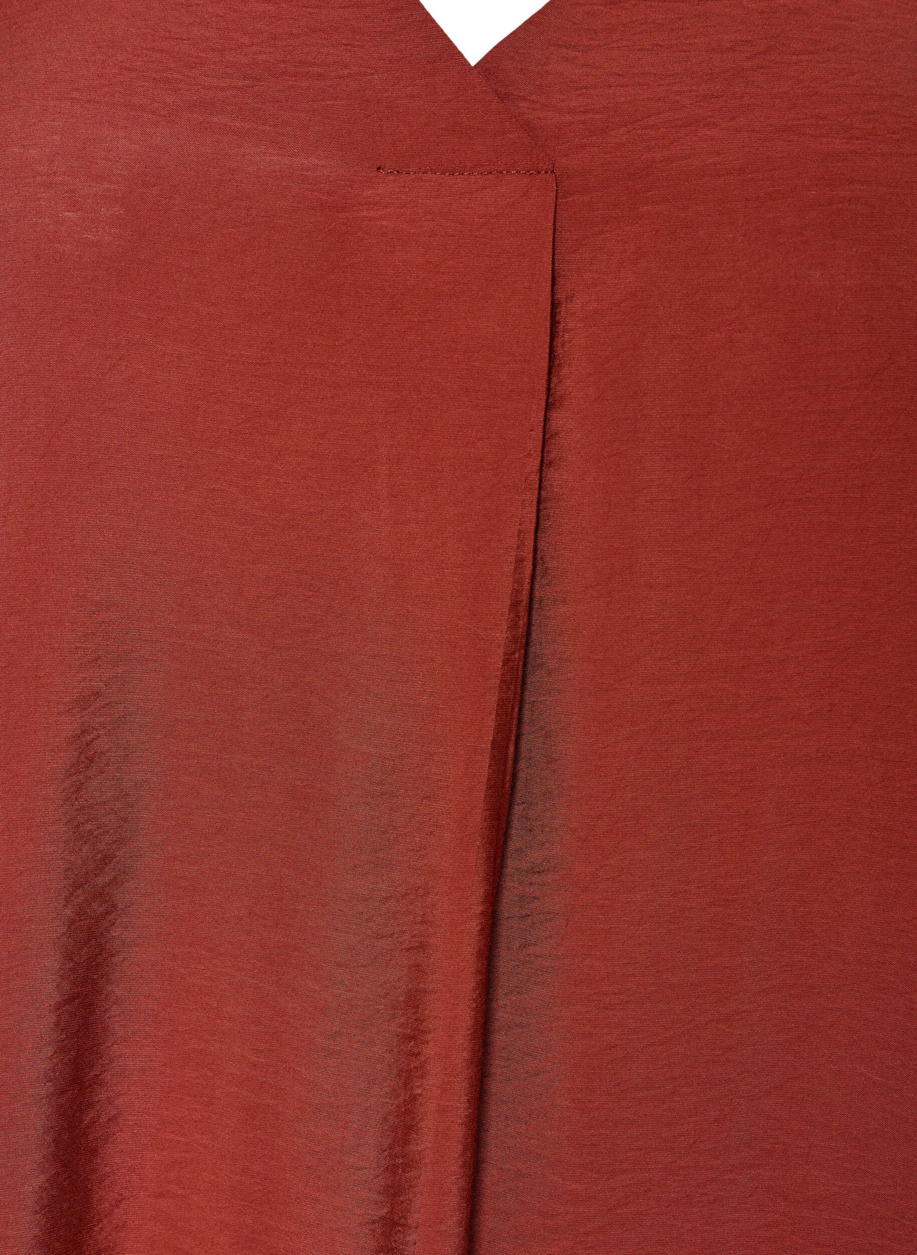 ZizziRobe &agrave; col en V en viscose, Bordeaux, Packshot image number 2