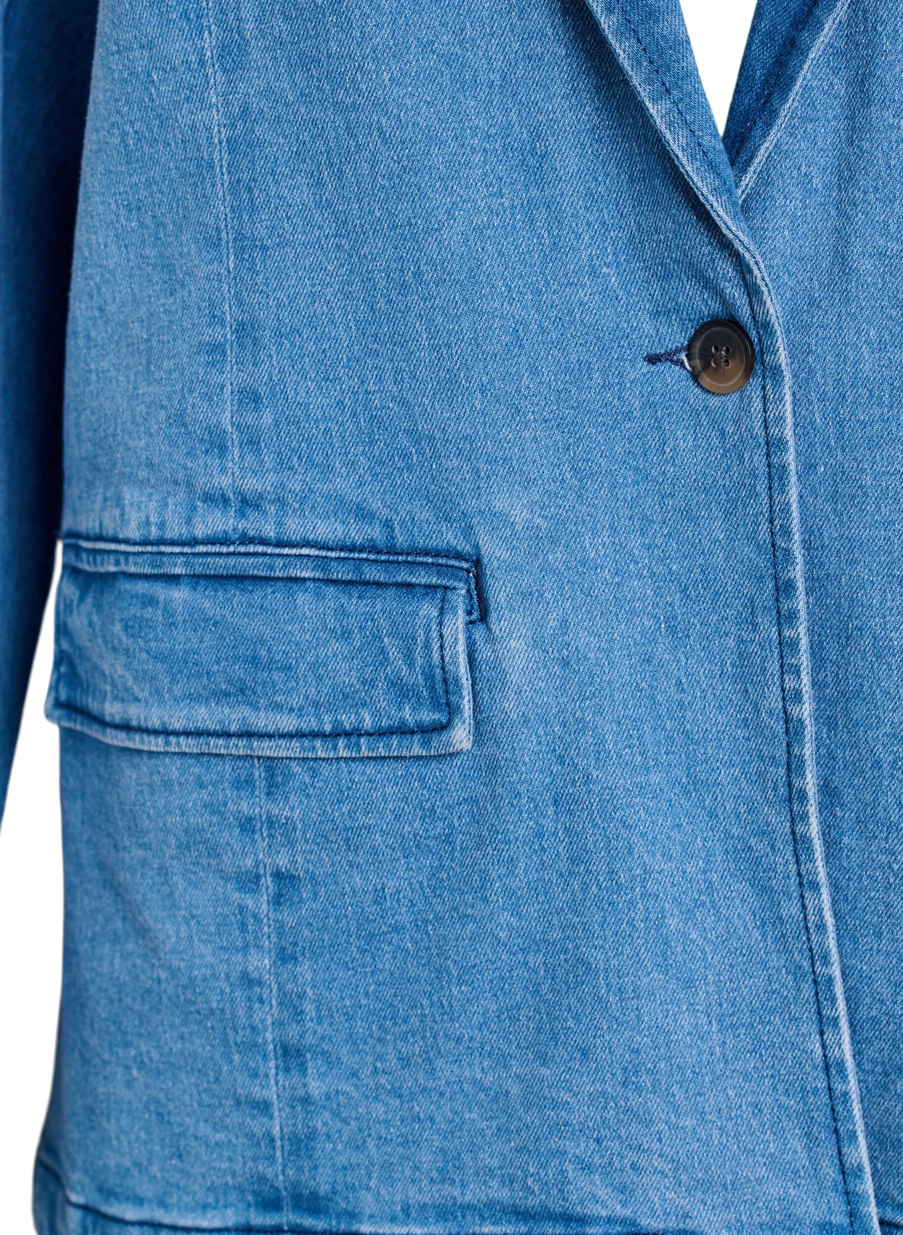 Zizzi Denimblazer mit Taschen, Blau, Packshot image number 2