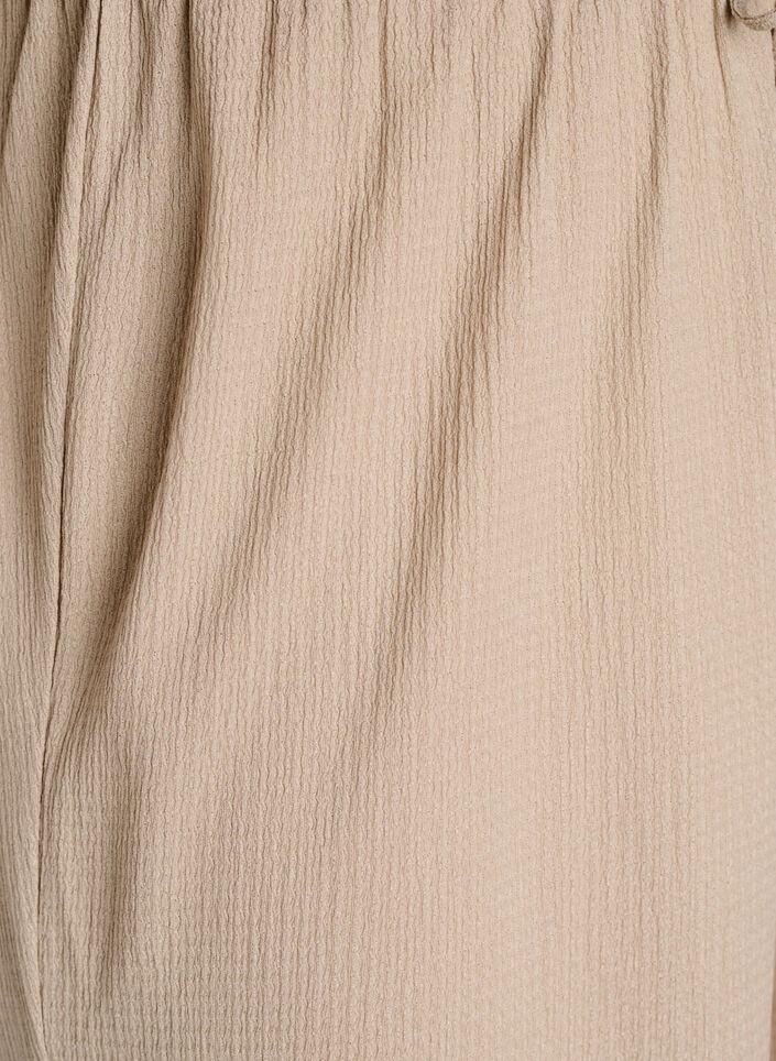 Pantalon large en tissu l&eacute;ger et textur&eacute;, Beige, Packshot image number 2