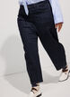 Jean taille haute coupe Barrel, Bleu, Model image number 3