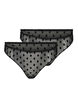 2er-Pack G-String aus Mesh mit Punkten, Black, Packshot image number 0