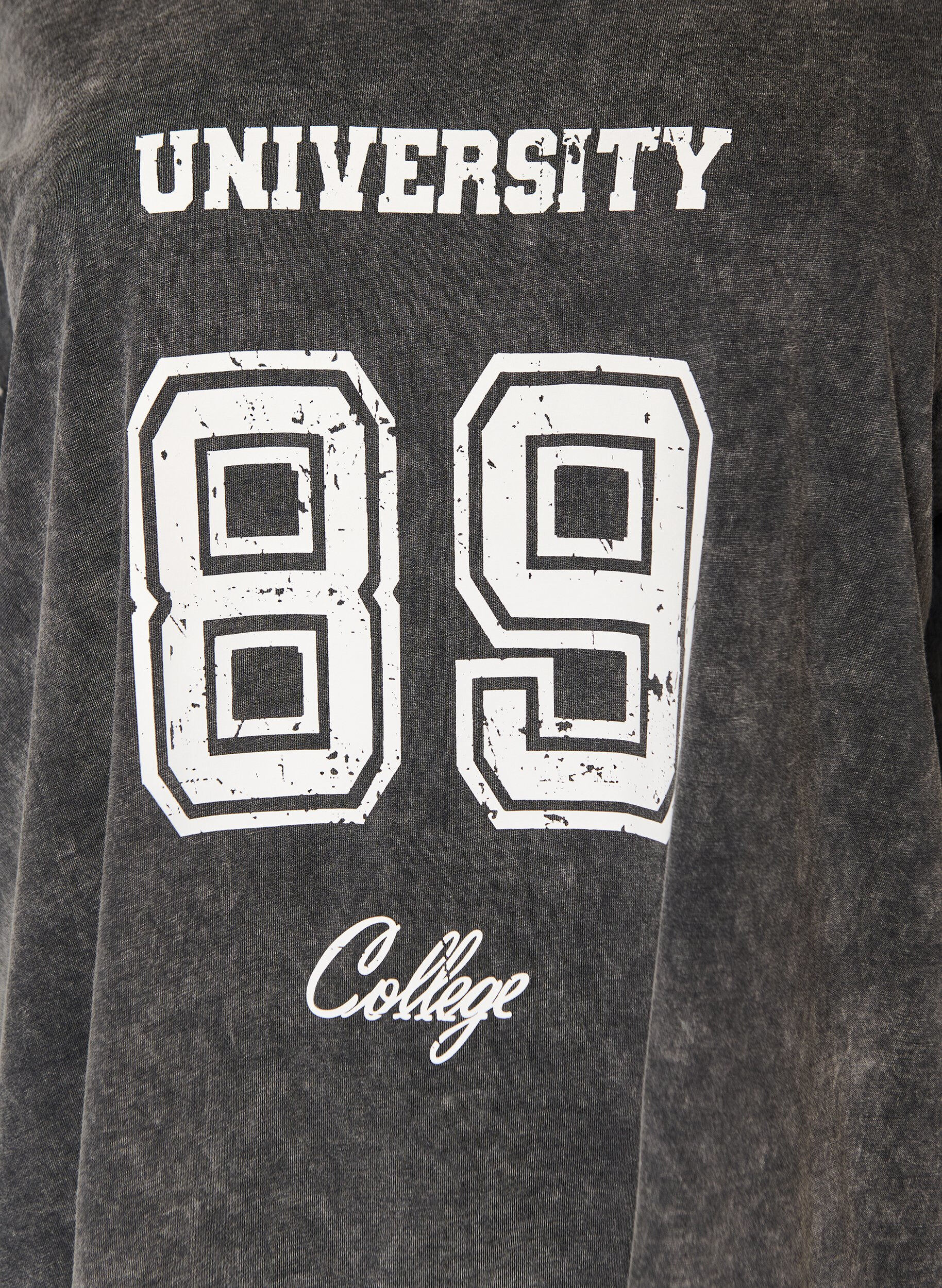 ZizziOversized T-Shirt aus Bio-Baumwolle mit College-Print, Schwarz, Packshot image number 2