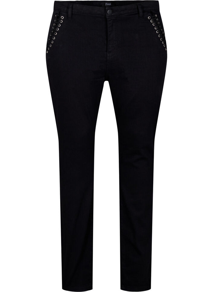 Jean Amy super slim avec d&eacute;tail, Black, Packshot image number 0